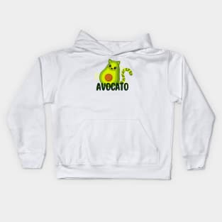 Avocato Cute and Funny Avocado Cat Pun Kids Hoodie